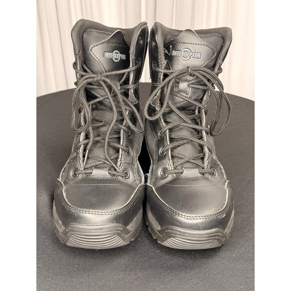 Interceptor Steel Toe Tactical Work Boots Black 7.5